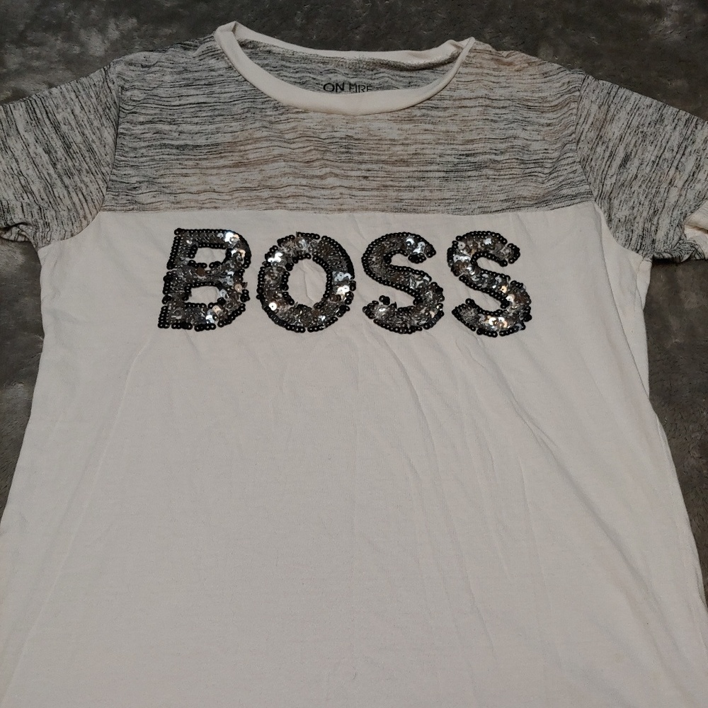 Sequin "Boss" T-Shirt